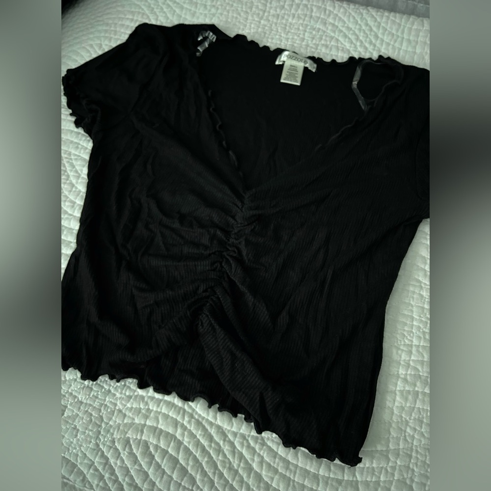 NEW Bozzolo • Ribbed Ruched Crop Top - Picture 2 of 4